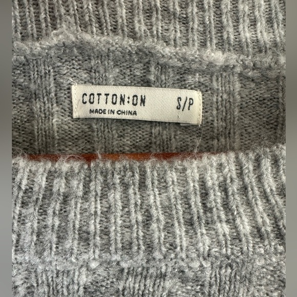 Cotton On Grey Knit Crewneck Pullover Long Sleeve Sweater Women’s size Small​​ - Picture 5 of 9